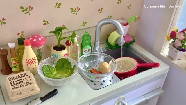 'Re-Ment Mini Kitchen | Toy Miniatures | Mini Toy Food Cooking | Potato Egg Salad'