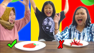 'REAL FOOD VS FAKE FOOD CHALLENGE PART 1 !! RERE FAMILY HD'