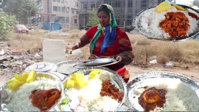 'Aunty Happy Serve Unlimited Meals | #StreetFood | Hyderabad Street Food Videos | Food Bandi'