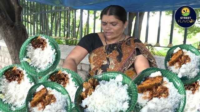 'Beautiful Aunty Selling Unlimited Meals for Cheapest Price | Road Side Meals | Hyderabad Street Food'