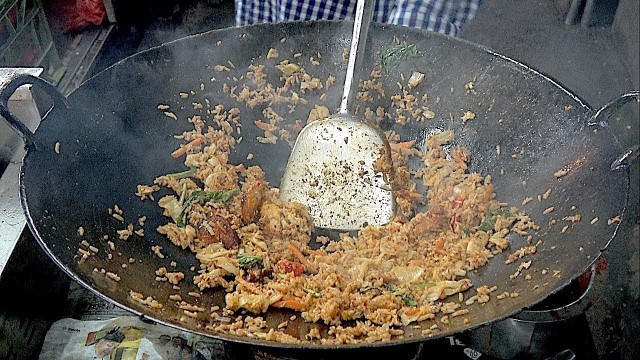 'Three Best WOK Fast Food Cooking Street Foods Competition -  Lamb Beef Rice Noodle , Chicken Yellow'