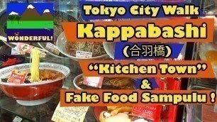 'Tokyo City Walk - Kappabashi (合羽橋) \"Kitchen Town\" and \"Sampulu\" (fake food) !'