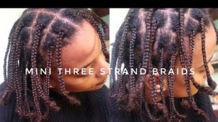 'MINI THREE STRAND BRAIDS USING ORS OLIVE OIL HAIR FOOD | PROTECTIVE STYLE'