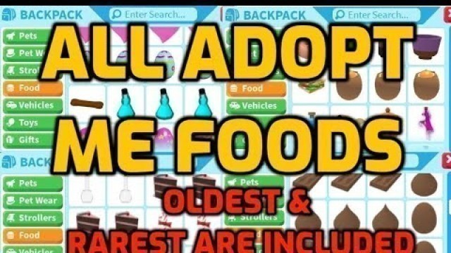 'TOP RAREST FOODS IN ROBLOX ADOPT ME - ADOPT ME INVENTORY TOUR (OLD FOODS, ALL FOODS IN ADOPT ME)'