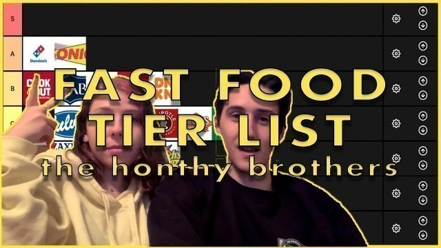 'FAST FOOD TIER LIST - The Honthy Brothers'