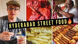 'Hyderabad STREET FOOD Tour | Eating Sweet + Spicy INDIAN FOOD in Charminar 