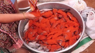 'Hyderabadi Aunty Preparing 10 KG Fish Fry | Hyderabad | Indian Street Food | Hard Working Ladies'