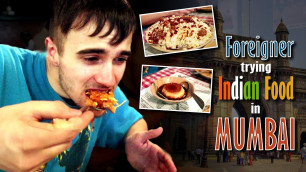 'Canadian tries Indian food for the first time in Mumbai, India. Foreigner tries parsi food.'