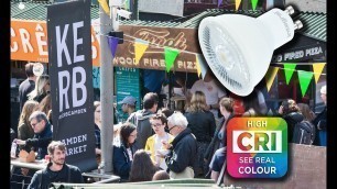 'Integral LED Real Colour GU10 Spotlights at Kerb Food in Camden Market'