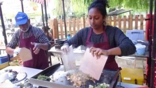 '\"Kothu Roti\" - Sri Lankan inspired Street Food by \"Kothu Kothu\" in Camden Lock Market, London.'