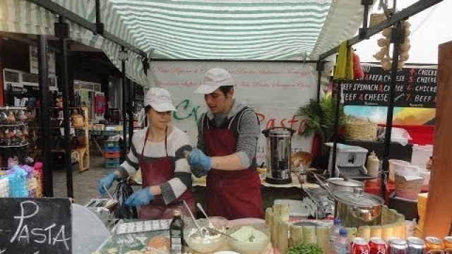 'Italian Street Food in London - Freshly made Ravioli (Handmade Stuffed Pasta) in Camden Lock Market.'