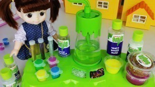 'Baby doll Slime play and juice machine toys play - ToyMong TV 토이몽'