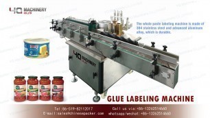 'cold glue label applicator for canned food| tin can wrap around wet glue labeling machines'