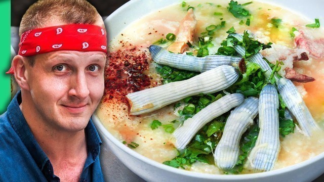 'PEANUT WORM Porridge!! Rare Food Finds in Saigon, Vietnam!!'