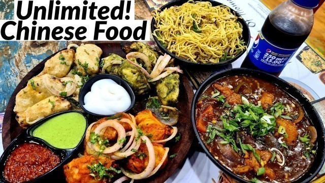 'UNLIMITED CHINESE FOOD in DELHI. Tandoori Momo Platter and Chilli Chicken. Delhi Street Food'