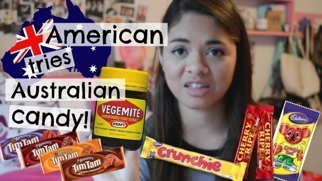 'American tries Australian Candy & Vegemite! │Collab with Lacey Jane'