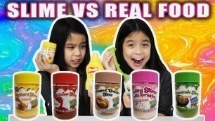 'SLIME VS REAL FOOD CHALLENGE | Tran Twins'