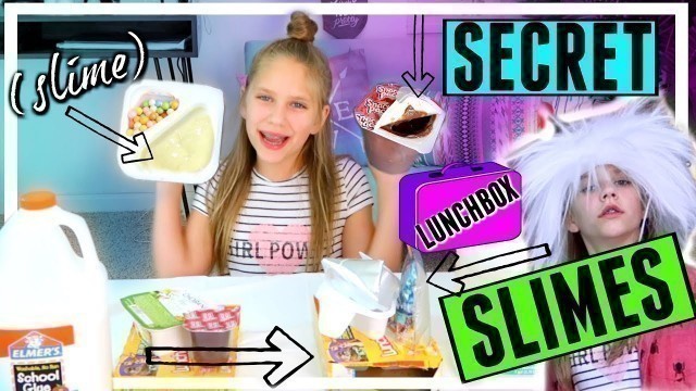 'SECRET DIY SLIMES Recreated as School Lunch Foods! Slime vs Food Challenge! Hope Marie'