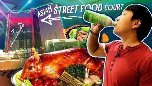 'NEW Las Vegas ASIAN STREET FOOD COURT Tour at Resort World | LECHON DIVA!'