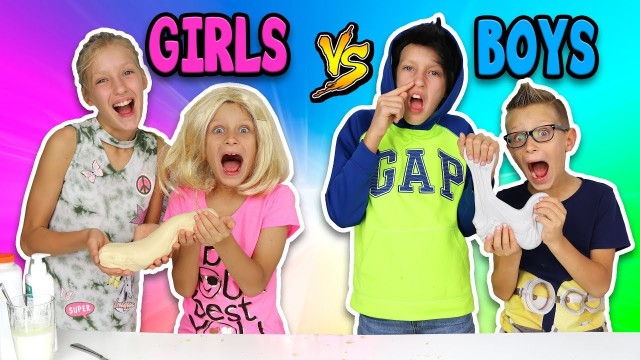 'GIRLS vs BOYS BUTTER SLIME CHALLENGE!!!!!!'