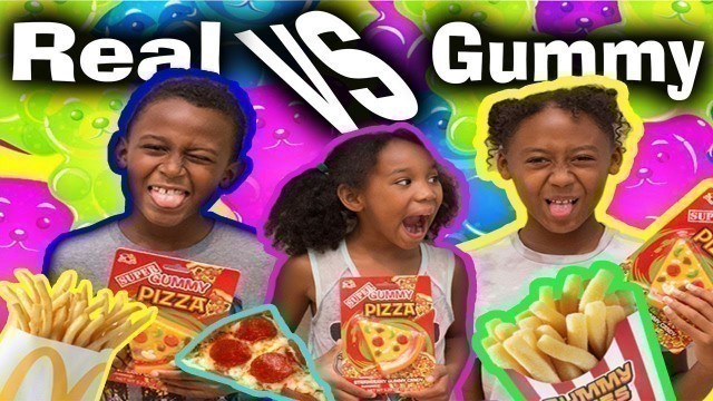 '2020 GUMMY FOOD VS REAL FOOD CHALLENGE'