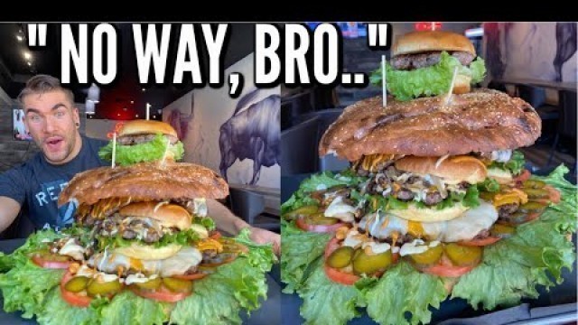 'INSANE 13LB BURGER CHALLENGE (UNDEFEATED) | The Biggest Burger Challenge | Man Vs Food'