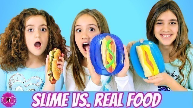 'Making FOOD Out of SLIME!! Real Food vs Slime Challenge!'