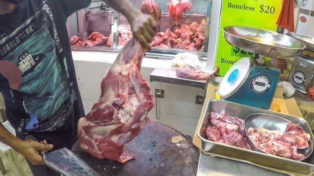 'Singapore Tekka Wet Market. Cutting Skills. Street Food from India'