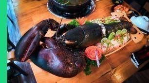 '7 POUND LOBSTER FEAST!  (Lobster Tail Sashimi + Lobster Blood Soup???)'