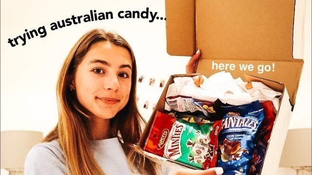 'BRITISH GIRL TRIES AUSTRALIAN SNACKS/CANDY *gift exchange collab 2021*'