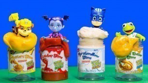 'PJ Masks and Paw Patrol Play in Food Scented Slime with Vampirina and Muppet Babies'