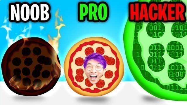 'Can We Go NOOB vs PRO vs HACKER In PIZZAIOLO!? (FUNNY FOOD APP GAME!)'