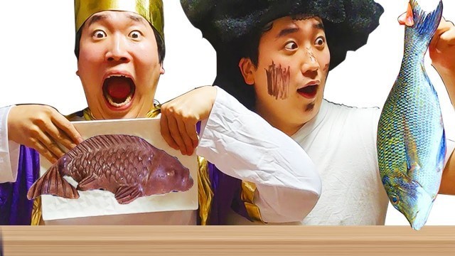 'REAL FOOD VS CHOCOLATE GUMMY CHALLENGE 진짜음식 가짜음식 챌린지 HUBA 후바'