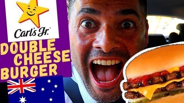 'British Trying Australian Fast Food For The First Time | Double Cheeseburger Carls Jr'