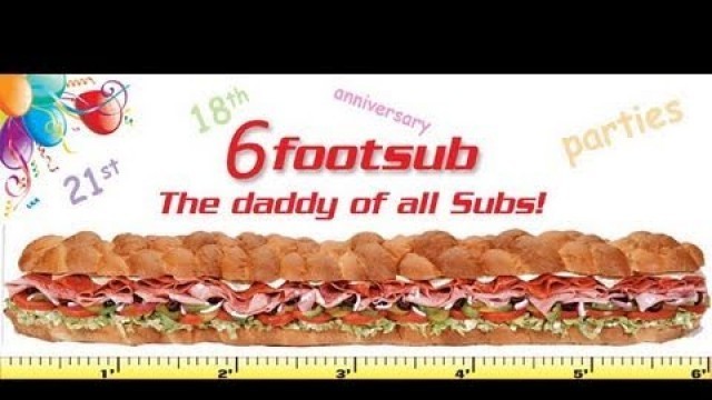 'Man vs.Food- 6 Foot Subway Sub!!!!!!!!!!!'