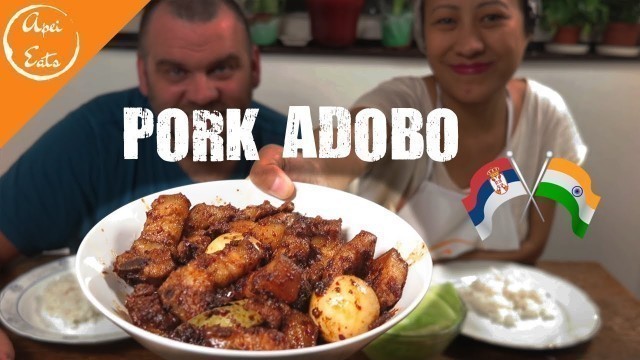 'MUKBANG SPICY PORK ADOBO DRY WITH EGGS/KOBI CHAMPHUT/FILIPINO FOOD PINOY FOOD RECIPE'