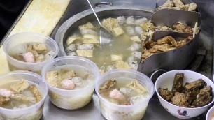 'Yong Tau Fu with Fish, Prawn, Squid and Pork Filling. Singapore Street Food'