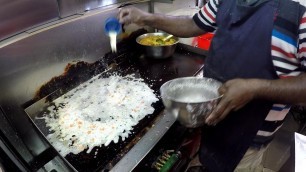 'Cooking Indian \'Dosa-Thosai\' in Tekka Hawker Centre. Singapore Street Food'