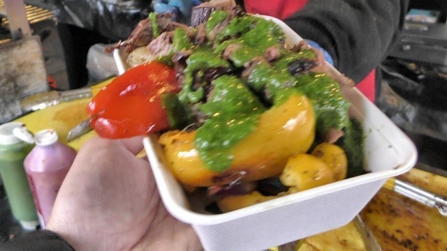 'London Street Food from Brazil. Churrasco Eaten at Camden Lock Market'