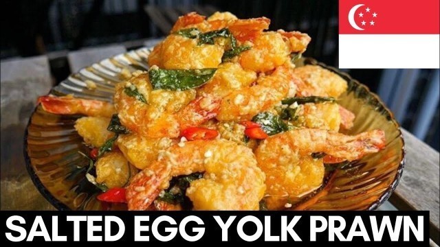 'Singapore Salted Egg Yolk Prawns!!! BEST Salted Egg Recipe Singapore Street Food Quarantine Recipes'