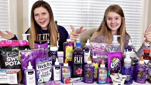 'Purple Slime vs Purple Food Switch Up Challenge | Sis vs Sis'