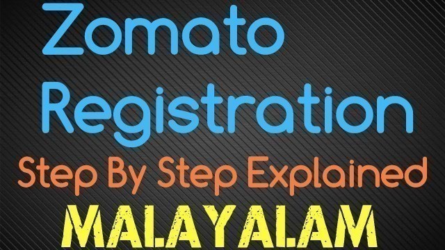 'How to register on Zomato (Malayalam)'