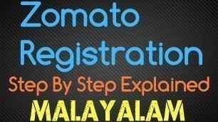 'How to register on Zomato (Malayalam)'