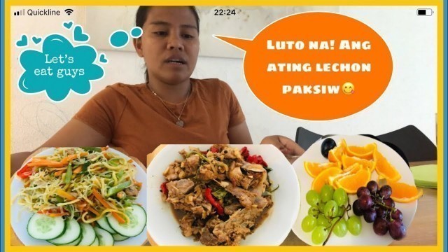 'LECHON Paksiw MUKBANG+PANCIT/nakalibre ng food/pinay in Switzerland/pinoy food'