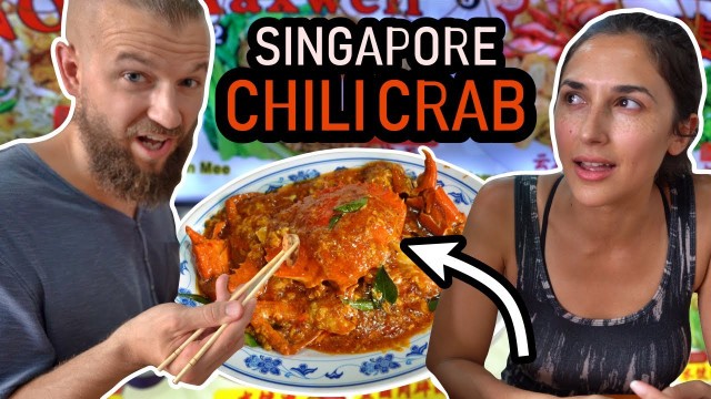 'Foreigners Try SINGAPORE CHILI CRAB - ICONIC HAWKER Food'