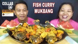 'FISH CURRY MUKBANG | TILAPIA CURRY | INDIAN FOOD | 75TH 2ND COLLAB@The Foodie Bee| MUKBANG DUO # 136'