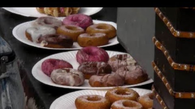 'London Street Food. Crepes and Donuts Hand Made. Camden Town. Camden Market'