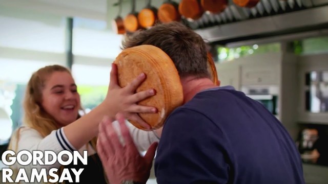 'Gordon Ramsay Helps Matilda Cook A Giant Burger'