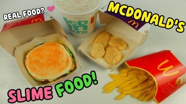 'SLIME FOOD MCDONALD\'S (SLIME HAMBURGER,PATATINE FRITTE E NUGGETS!)+ ASMR Iolanda Sweets'