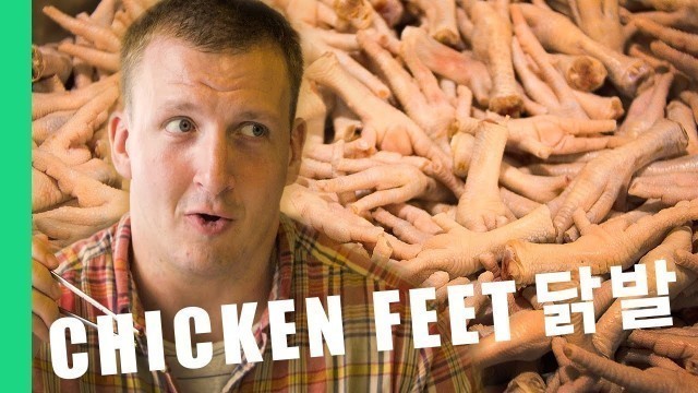 'Eating SPICY CHICKEN FEET in South Korea'